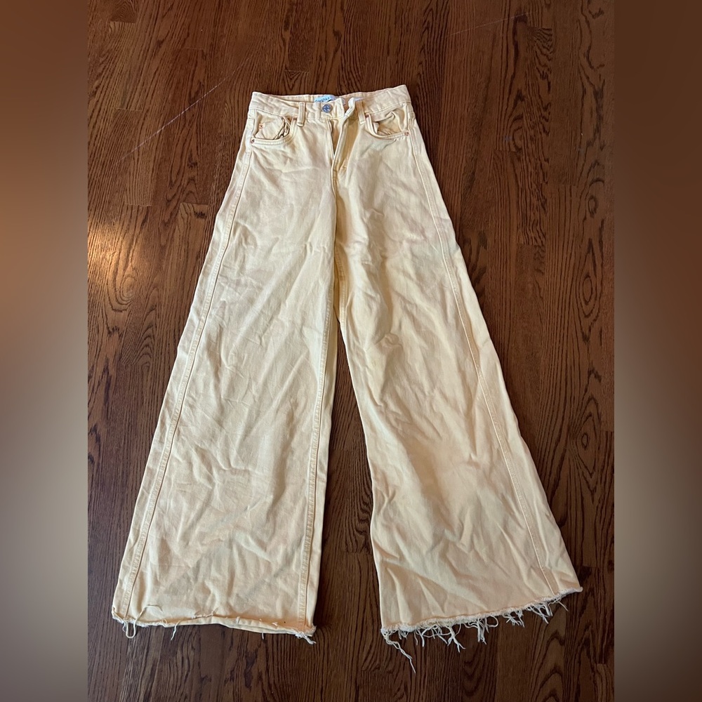 Bershka wide leg orange jeans, 00
